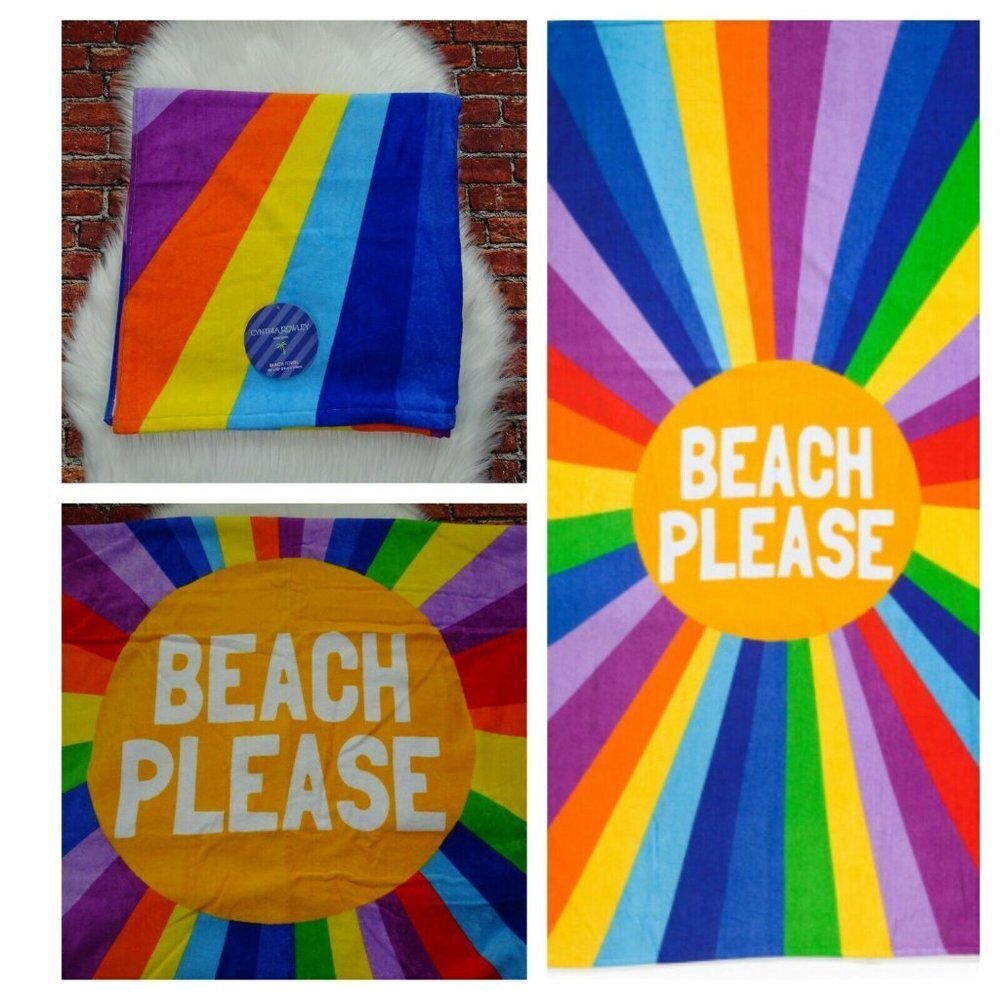 NWT Cynthia Rowley Beach Towel 36x70  Rainbow 🌈